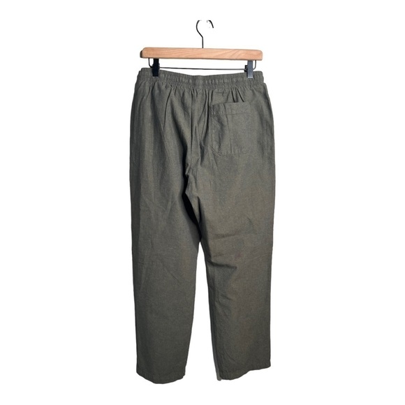 ZARA Olive High Waist Drawstring Wide Leg Trousers Small NEW - Picture 2 of 11